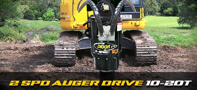 Auger drives: 2 speed for excavators 10-20 tonnes - Digga Europe