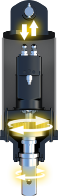 Earth drill hydraulic flow.