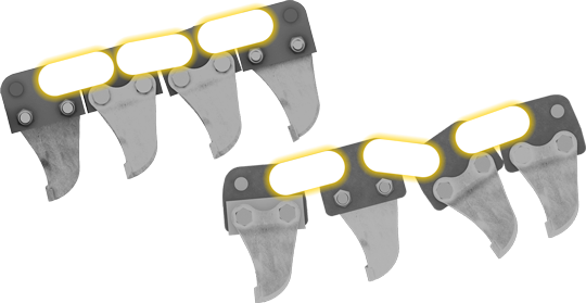 Trencher component - Anti-flex chain feature.