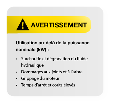 Avertissement concernant le moteur.